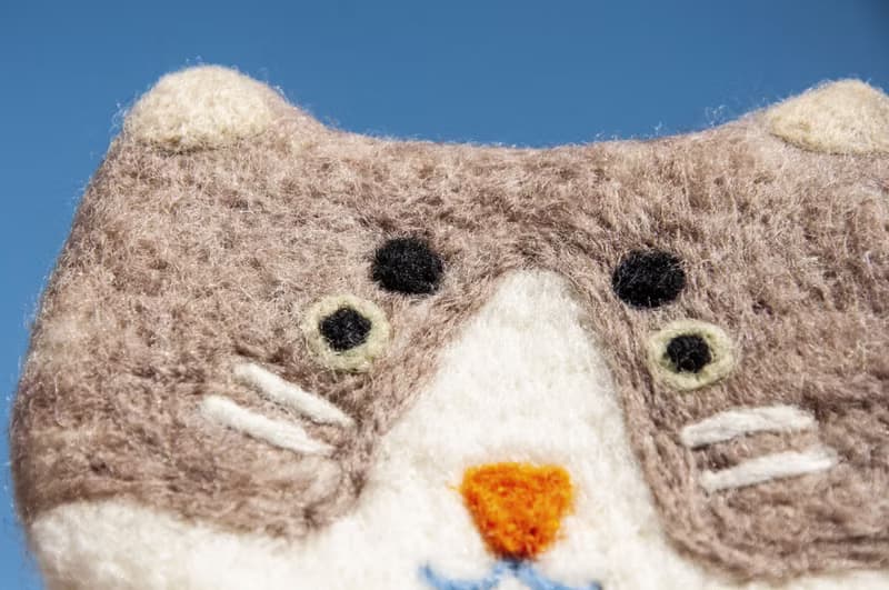 情人節禮物 聖誕交換禮物 森林系羊毛氈杯墊 動物杯墊-貓咪吸水墊