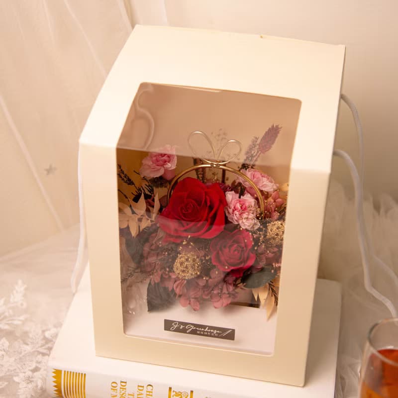 【風華】 永生花 乾燥花開幕賀禮 新居 升遷 蝴蝶結 桌花