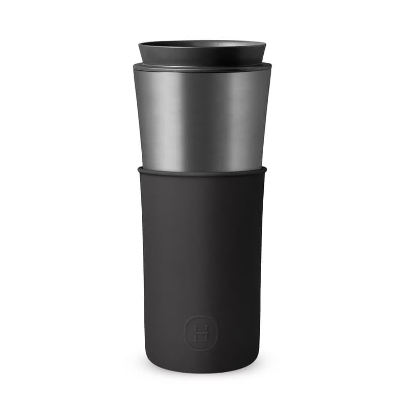 【質感時尚】美國HYDY兩用隨行保溫杯 | 鈦灰-午夜黑 450ml