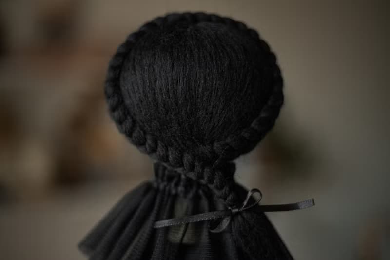 Handmade rag doll with black hair / Interior nursery decor / Custom art doll