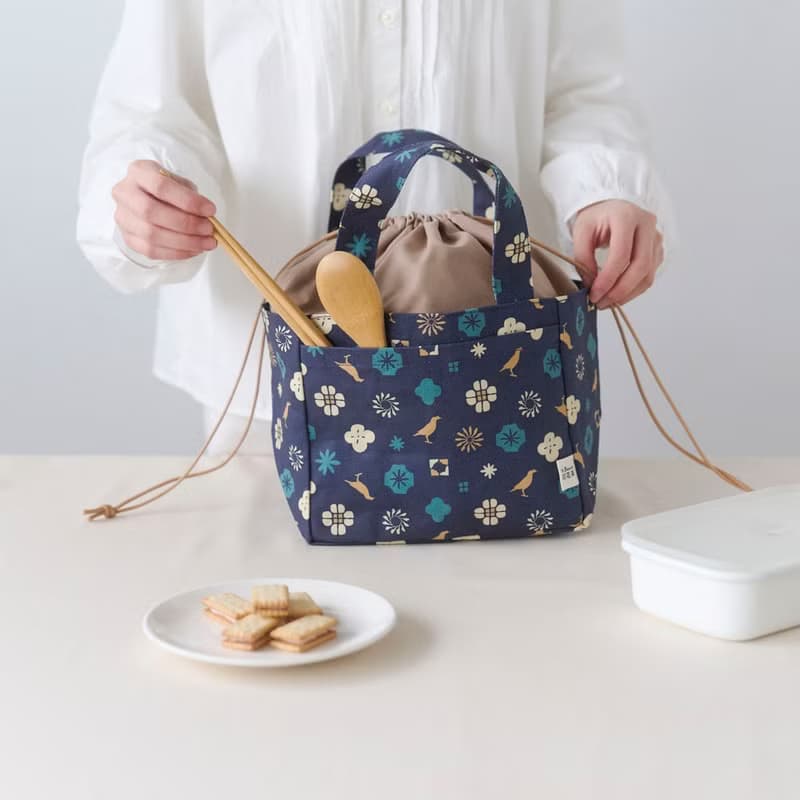 束口便當袋/經典花色/沉穩藍/經典新色IV