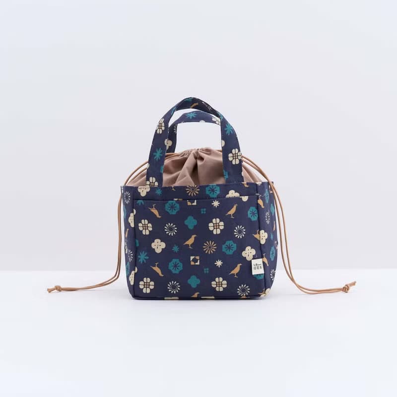束口便當袋/經典花色/沉穩藍/經典新色IV