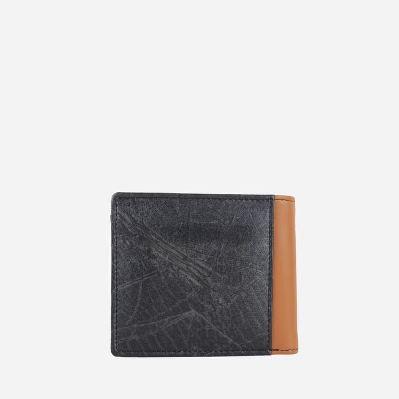 VEGAN COIN WALLET - Black and Walnut Brown and black