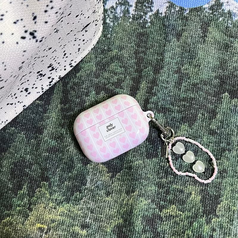 pink heart hard AirPods Case