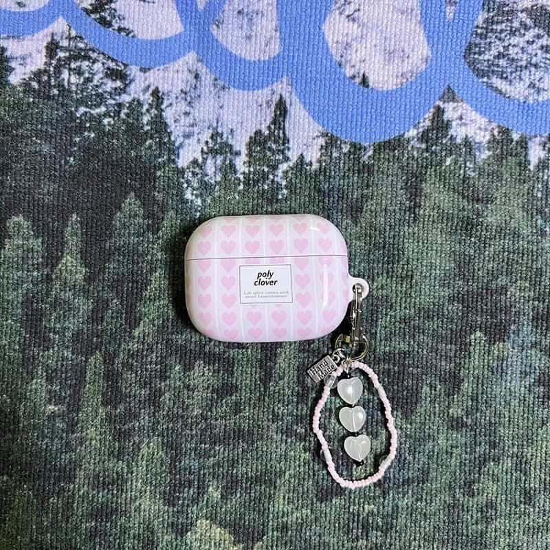 pink heart hard AirPods Case