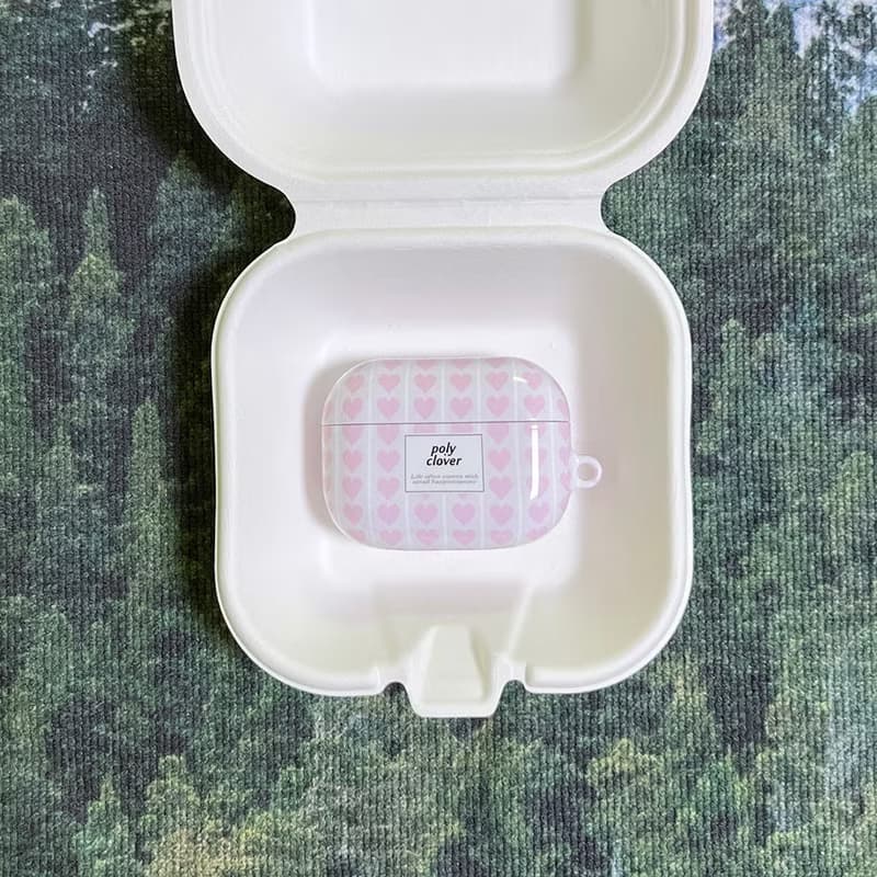 pink heart hard AirPods Case