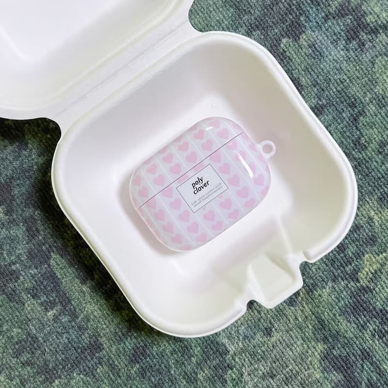 pink heart hard AirPods Case