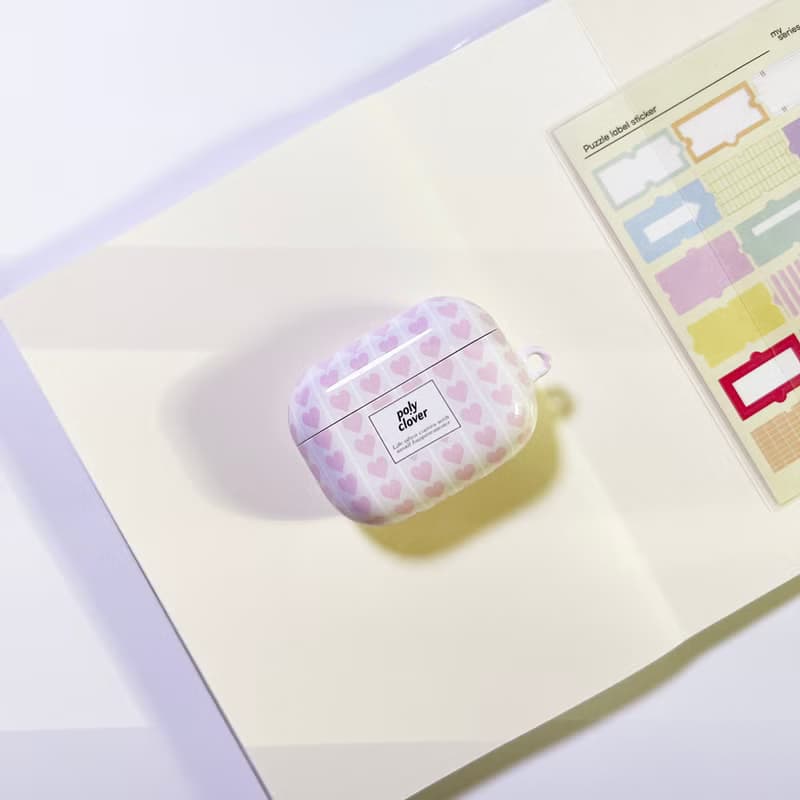 pink heart hard AirPods Case
