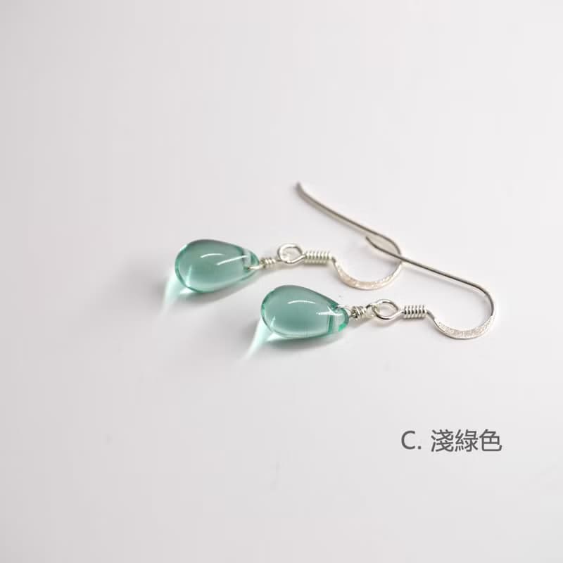 多色選擇 - Candy Jewelry 925純銀琉璃耳環 耳勾 (可改無痛耳夾)