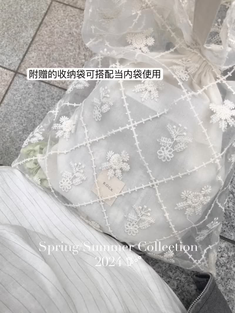 法式復古 半透蕾絲單肩包 斜挎包