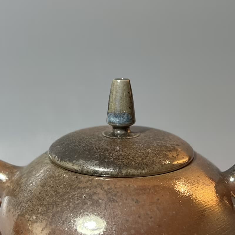 柴燒古銅金彩茶壺 / 蓋鈕藍光 / 小平凡手作