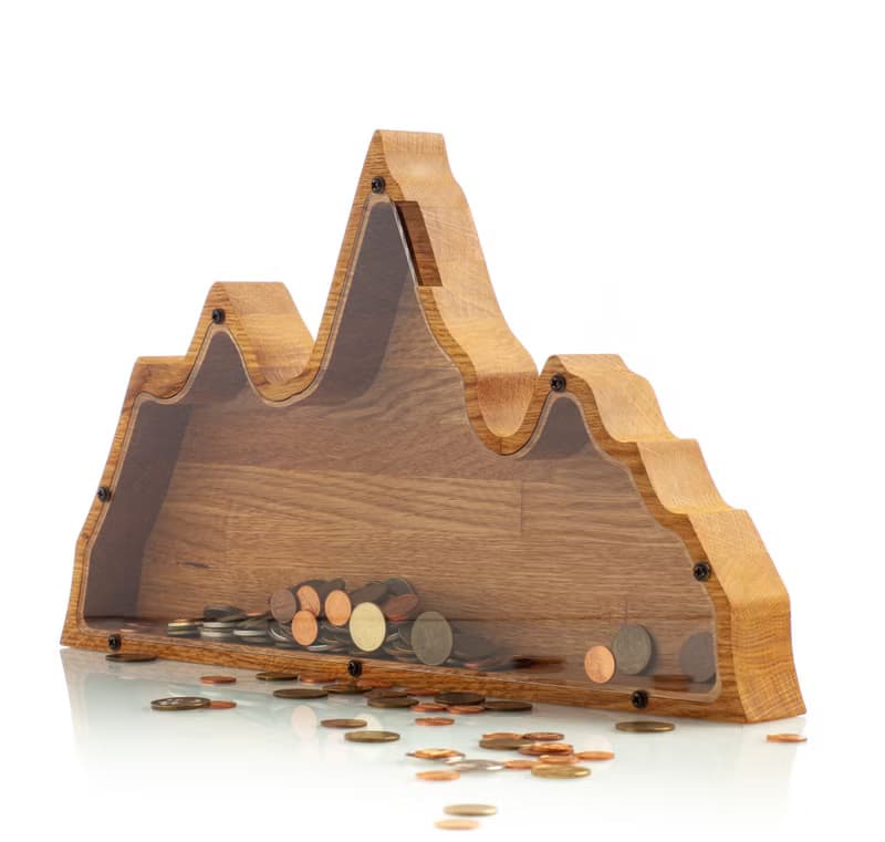 Mountain Piggy Bank - Custom Name Coin Bank - Personalized Gift for Boys Girls