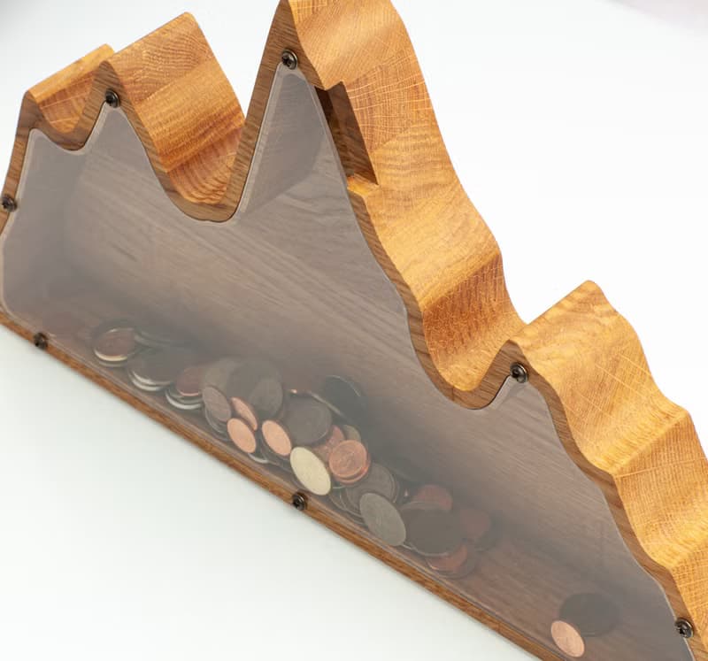 Mountain Piggy Bank - Custom Name Coin Bank - Personalized Gift for Boys Girls