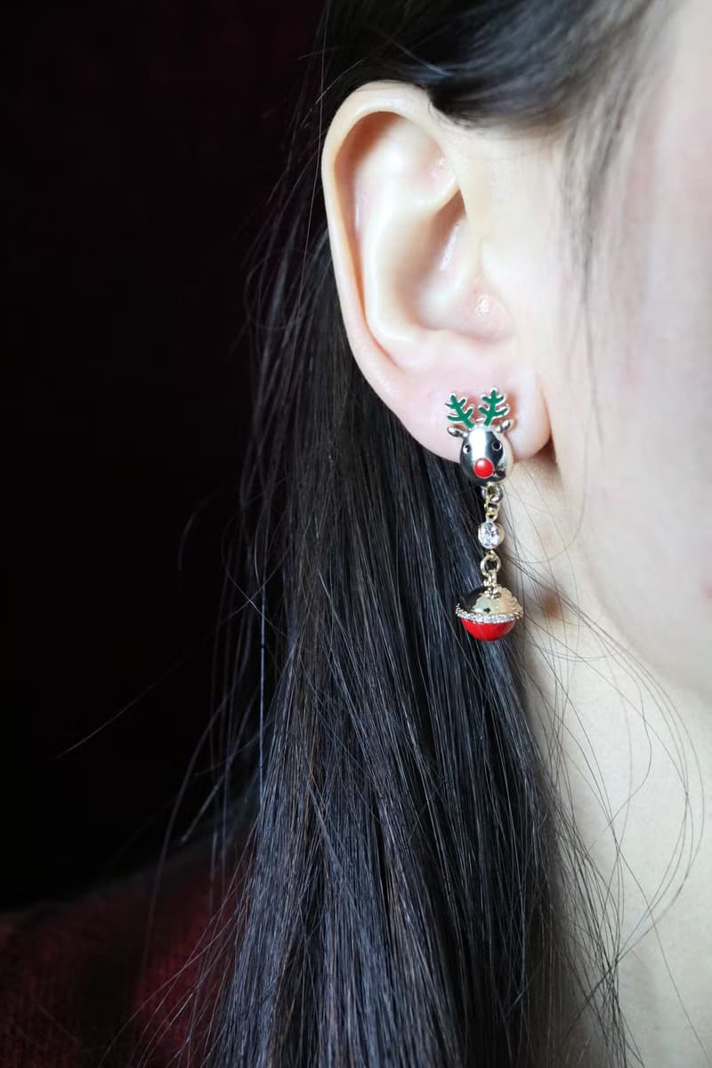 聖誕交換禮物麋鹿鈴鐺耳釘耳飾Earrings