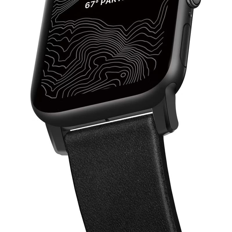 【美國NOMAD】 Apple Watch專用質樸黑皮革錶帶-摩登黑42/44/45mm