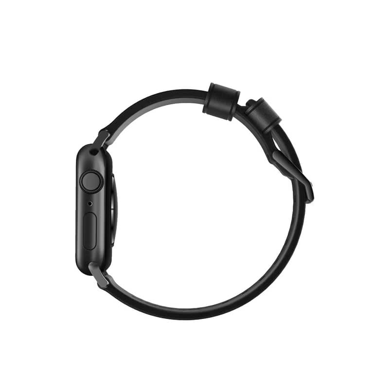 【美國NOMAD】 Apple Watch專用質樸黑皮革錶帶-摩登黑42/44/45mm