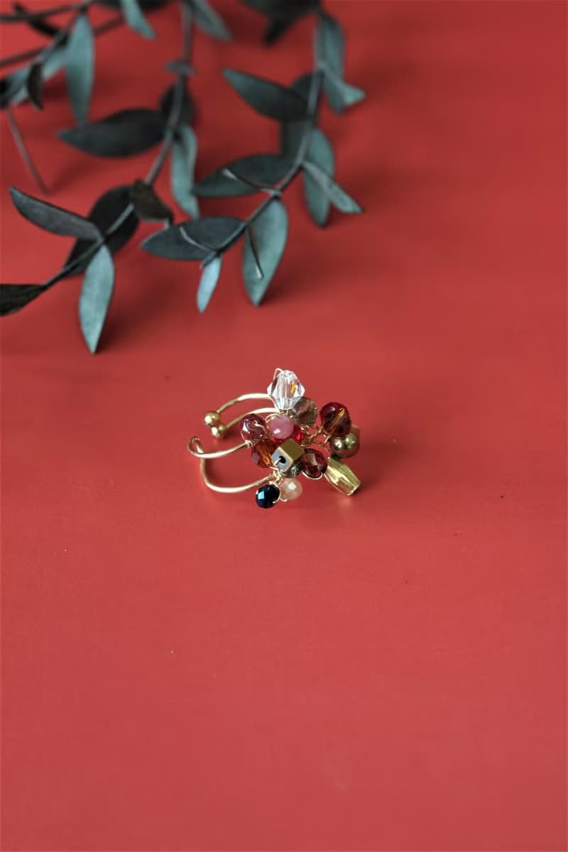 【聖誕飾品】 雪花之紅精靈14K注金耳骨夾一只+馬口鐵球禮