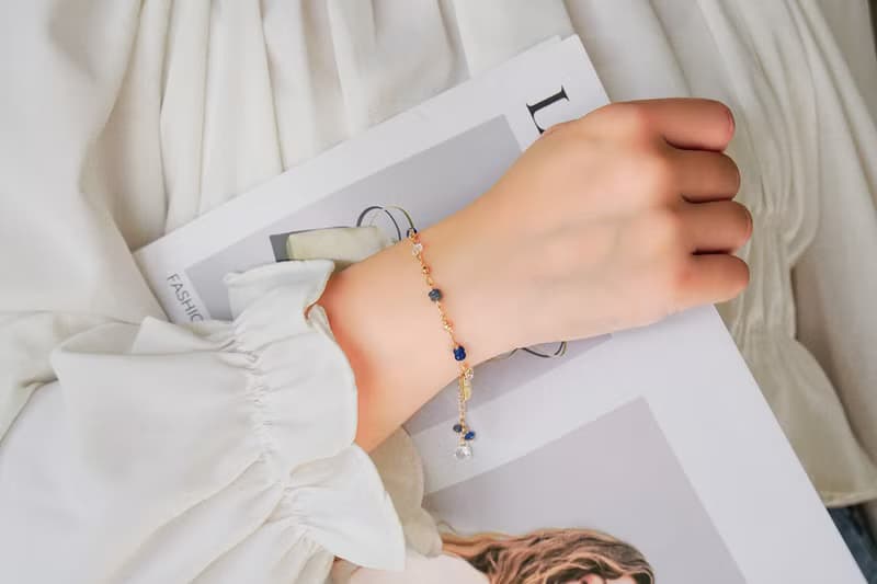 正能量 淨化 x 藍晶石 白水晶 石英石 K金 藍 【繁星點點】 手鍊