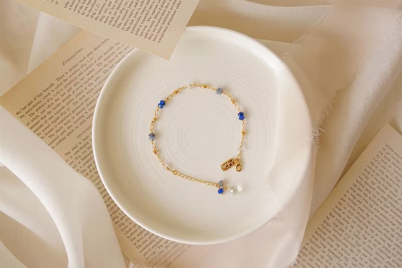 正能量 淨化 x 藍晶石 白水晶 石英石 K金 藍 【繁星點點】 手鍊