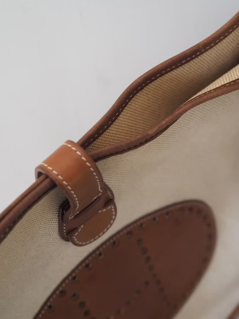 HERMES エルメス エブリン GM ショルダーバッグ トワルアッシュ ブラウン レザー ヴィンテージ ユニセックス