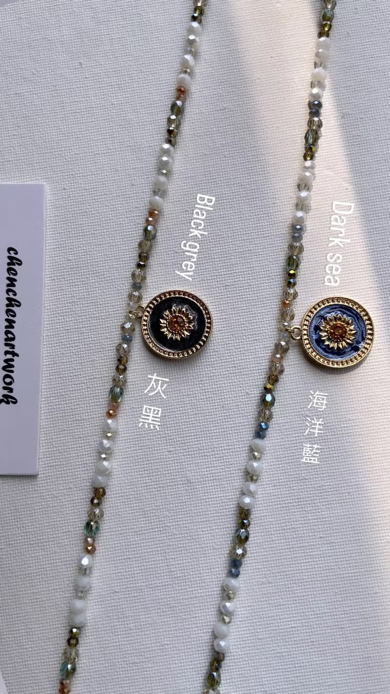 心之花向 向日葵 小花 棗珠 捷克珠 串珠 項鍊 串珠項鍊