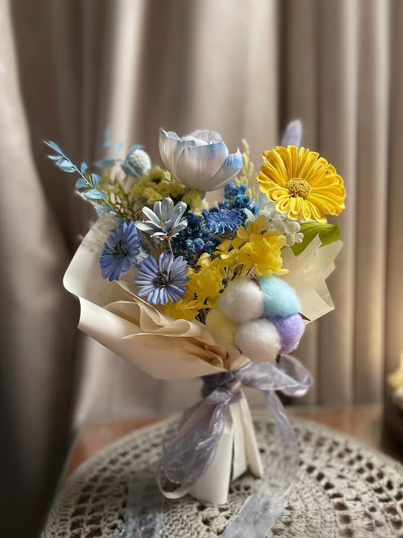 索拉擴香花束-索拉藍色系非洲菊花束/情人節花束/生日禮物