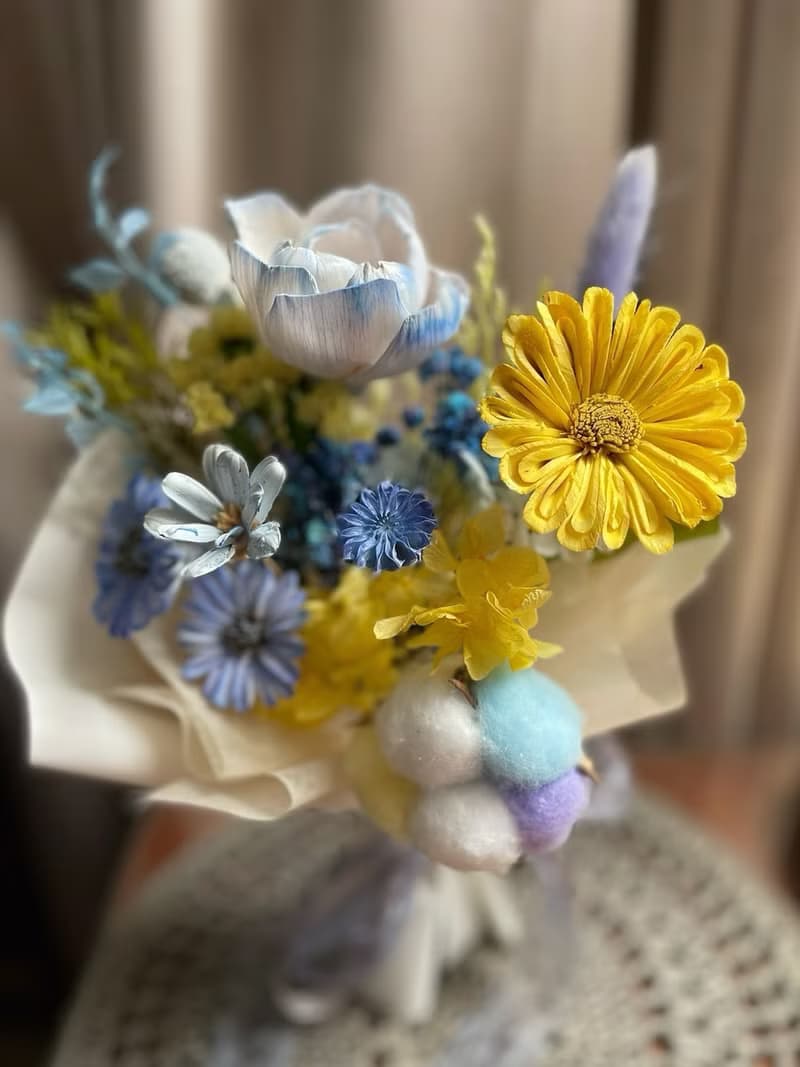 索拉擴香花束-索拉藍色系非洲菊花束/情人節花束/生日禮物