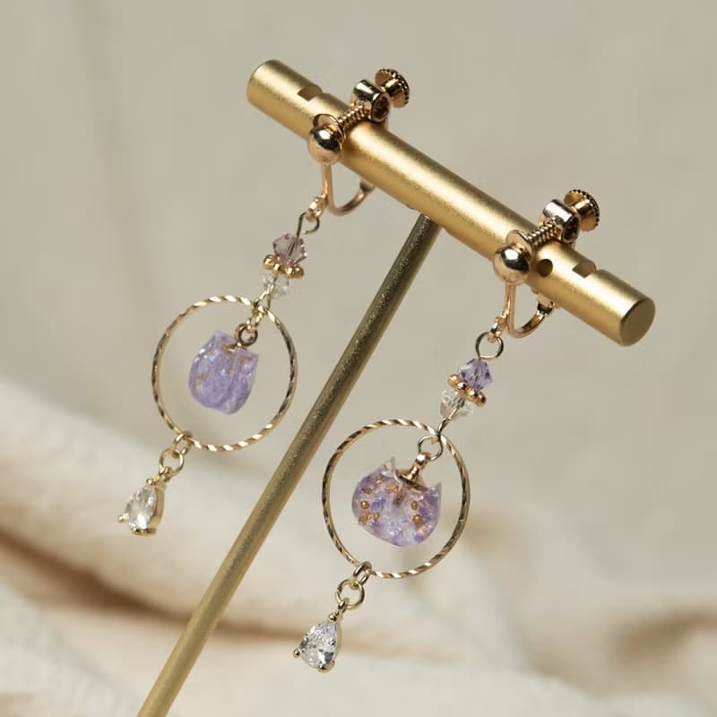 銀河系貓咪多色耳環  星空渲染 耳針 耳夾