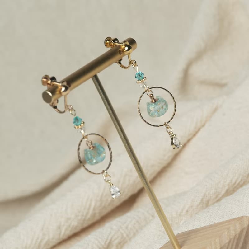 銀河系貓咪多色耳環  星空渲染 耳針 耳夾