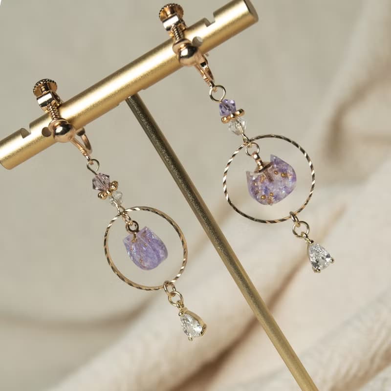 銀河系貓咪多色耳環  星空渲染 耳針 耳夾