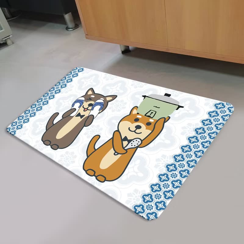 柴犬 仿羊絨 地毯 窗花