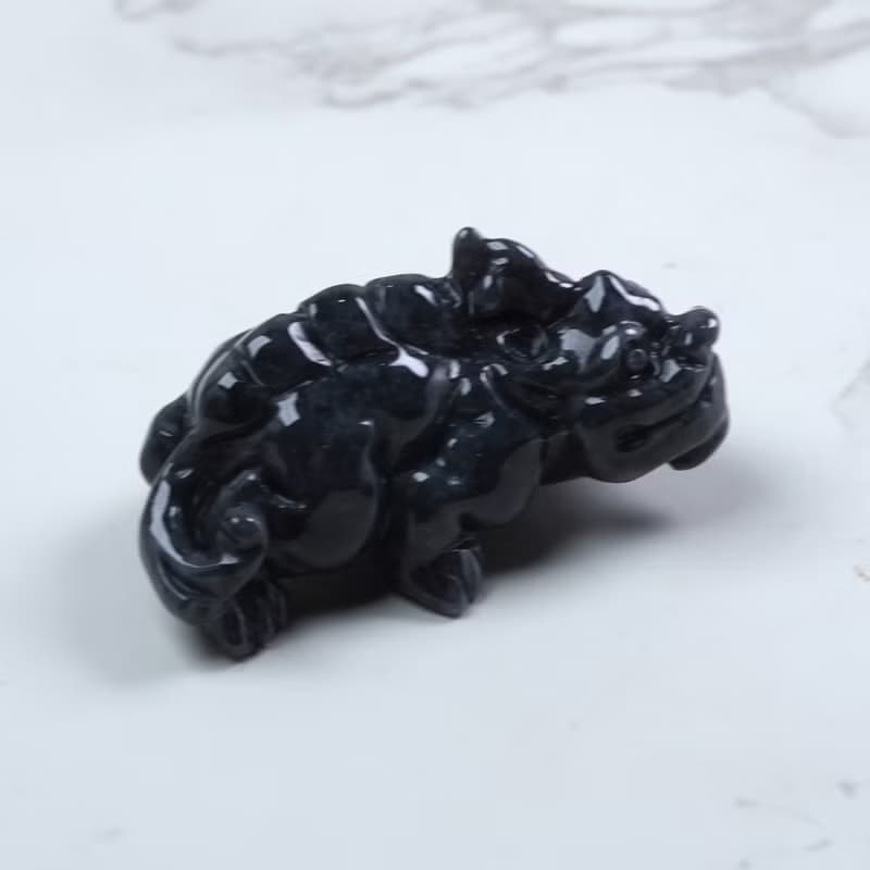 【招財神獸】烏雞翡翠貔貅擺飾 | 天然緬甸玉翡翠A貨 | 送禮