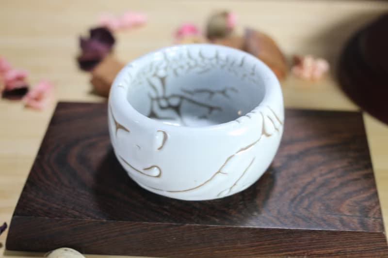 【送禮好物】160ml 踏雪尋梅 茶杯 官窯縮釉 鶯歌葉敏祥手作