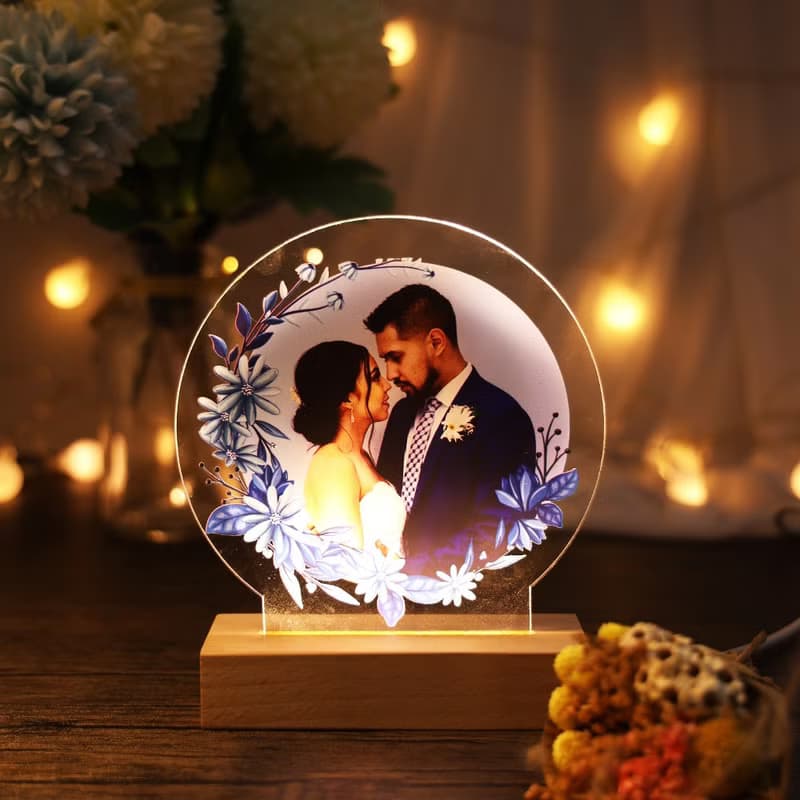 【M.U工坊】結婚禮物/訂製小夜燈/書約夜燈/照片夜燈/壓克力夜燈