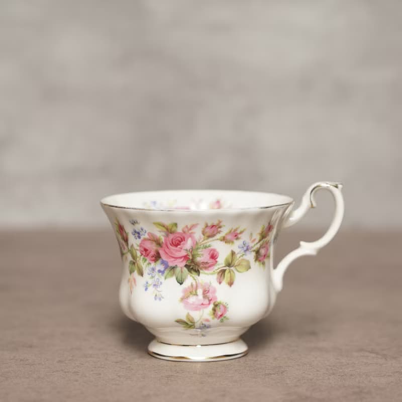 英國名瓷Royal Albert Moss Rose系列22k金骨瓷茶杯/咖啡杯組