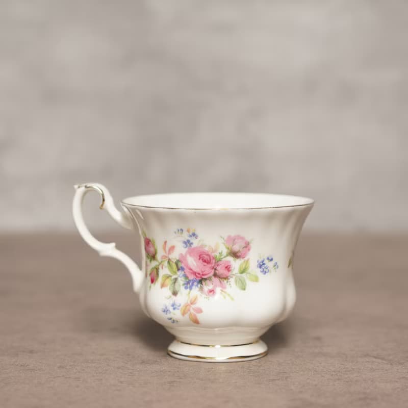英國名瓷Royal Albert Moss Rose系列22k金骨瓷茶杯/咖啡杯組