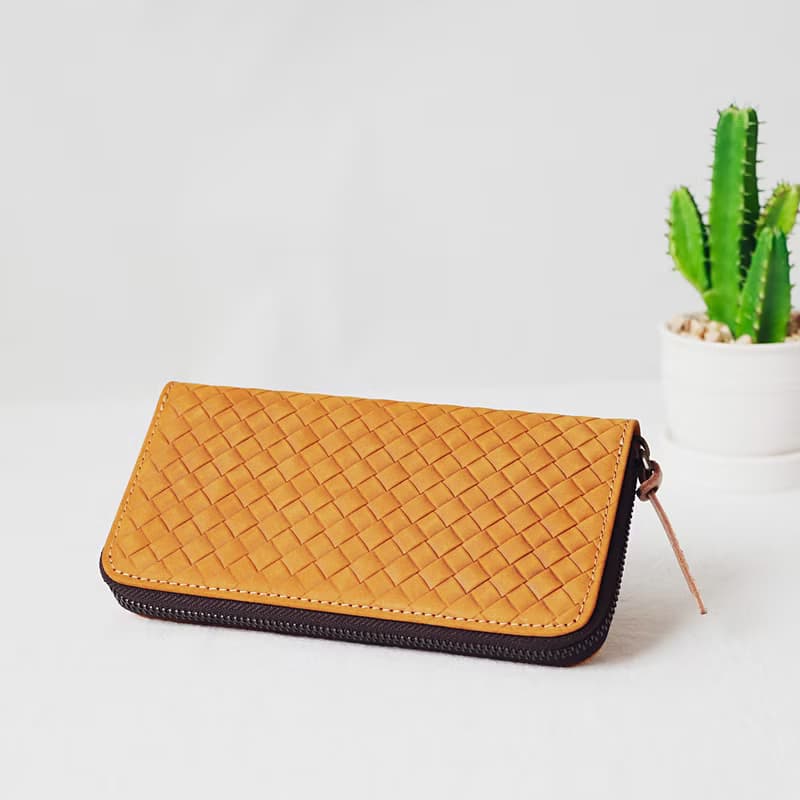 本革メッシュ長財布 ファスナー財布小銭入れ 大容量 カードケース