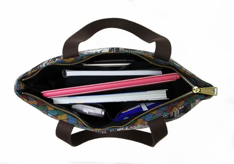 肩背托特包  中容量 / 防潑水 平織緹花 開心馬戲團(米)