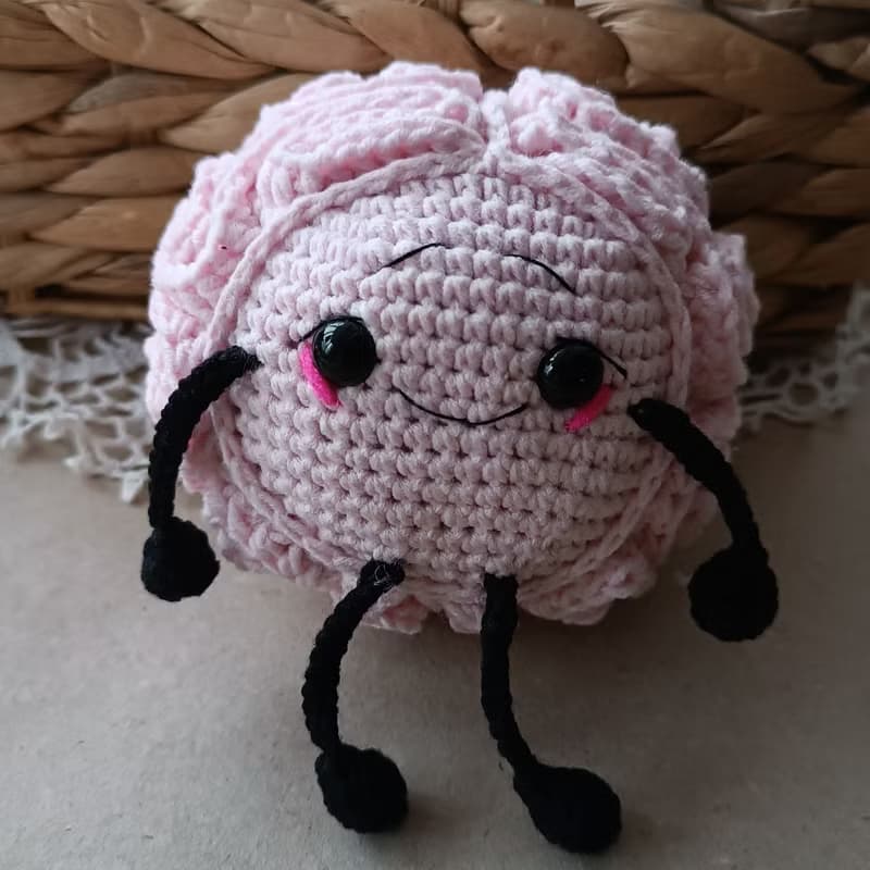 【數位】Crochet pattern brain model, amigurumi brain, anatomical brain crochet patter
