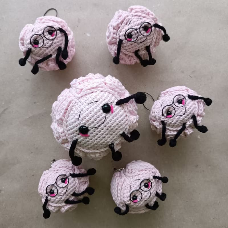 【數位】Crochet pattern brain model, amigurumi brain, anatomical brain crochet patter