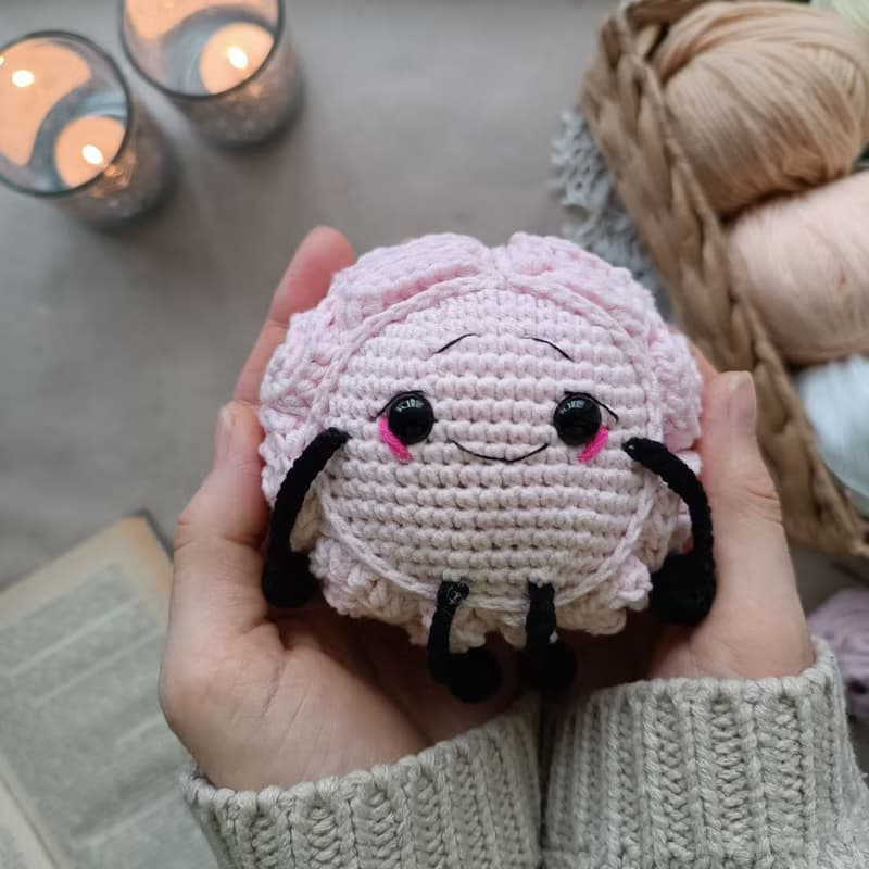 【數位】Crochet pattern brain model, amigurumi brain, anatomical brain crochet patter