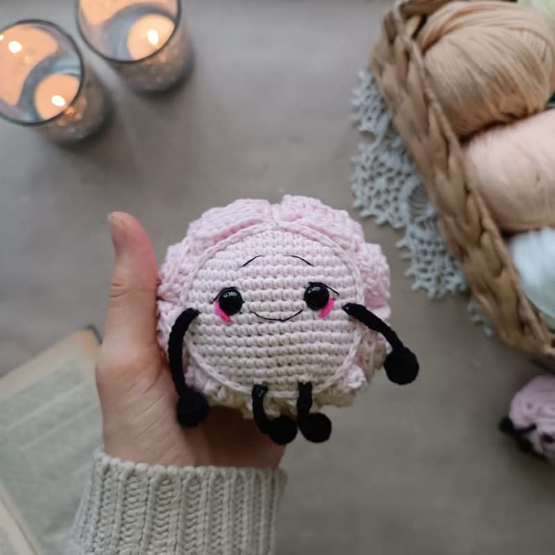 【數位】Crochet pattern brain model, amigurumi brain, anatomical brain crochet patter