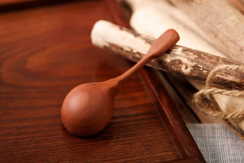 Islandoffer島嶼製作 印尼製造日系天然木可愛短柄量匙 木系餐具