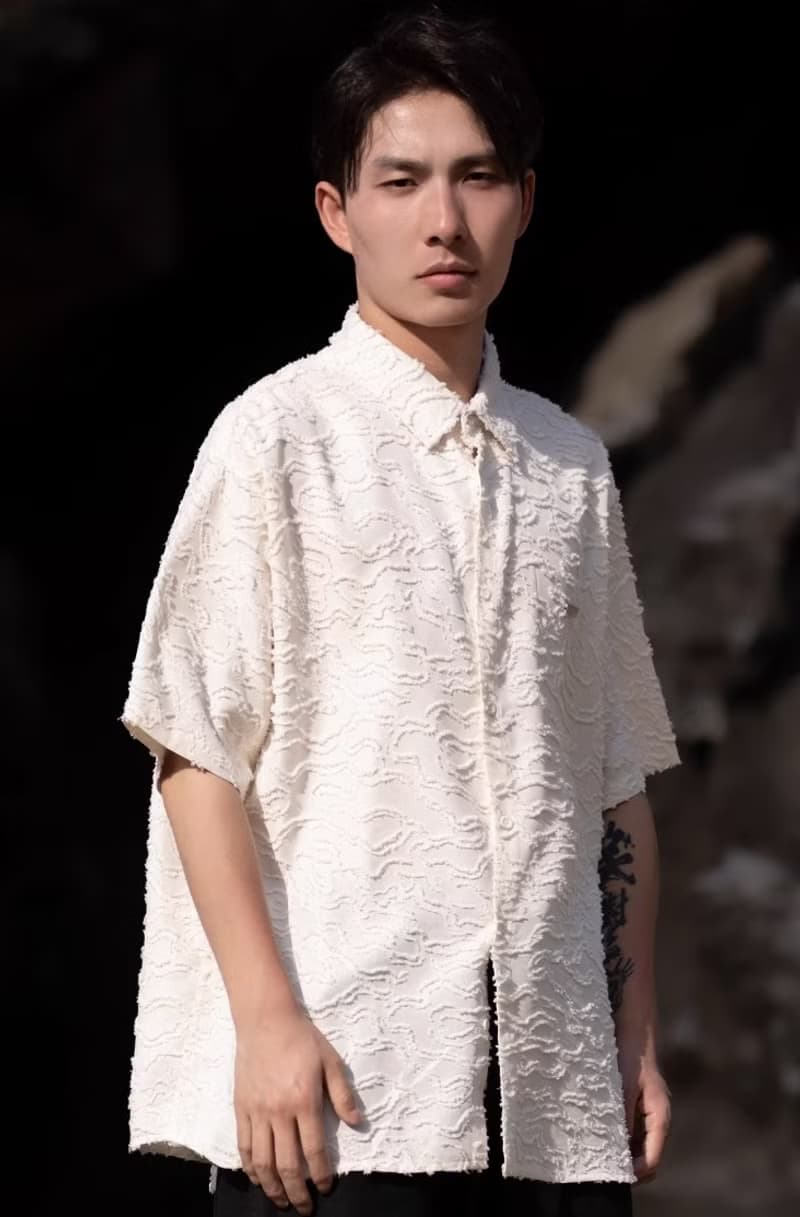 新中式復古 肌理感短袖襯衫