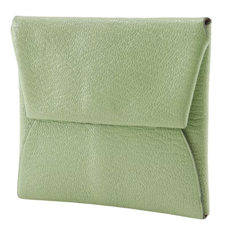 【日本直送】エルメス HERMES バスティア コインケース シェーブル 緑 B レディース【中古】