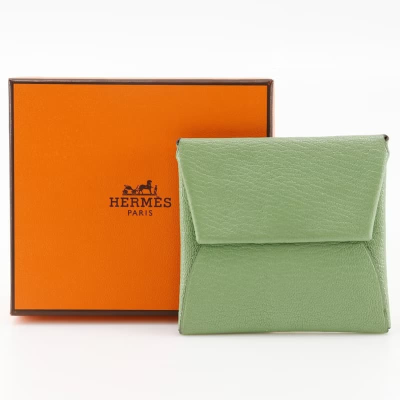 【日本直送】エルメス HERMES バスティア コインケース シェーブル 緑 B レディース【中古】