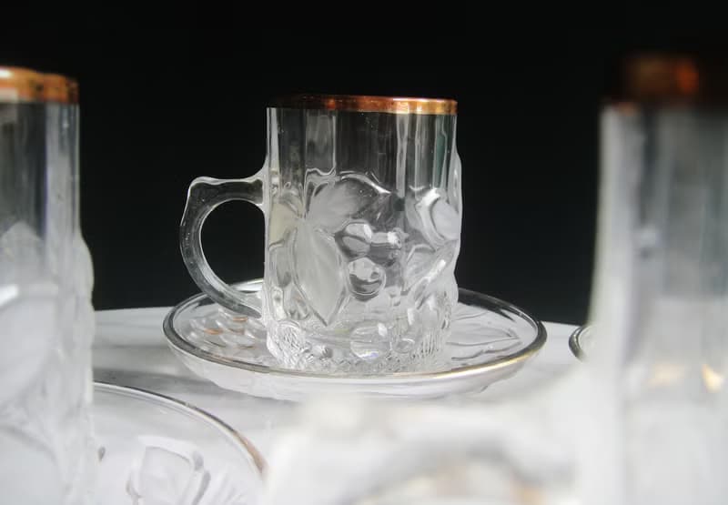 【老時光 OLD-TIME】早期二手日本製玻璃咖啡杯組(一杯一盤為一組