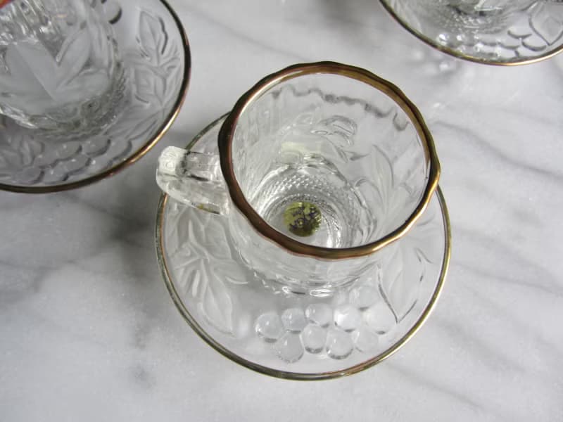 【老時光 OLD-TIME】早期二手日本製玻璃咖啡杯組(一杯一盤為一組