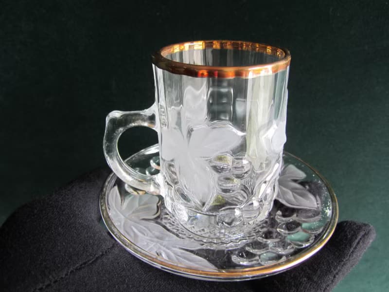 【老時光 OLD-TIME】早期二手日本製玻璃咖啡杯組(一杯一盤為一組