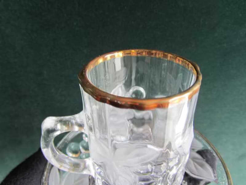 【老時光 OLD-TIME】早期二手日本製玻璃咖啡杯組(一杯一盤為一組